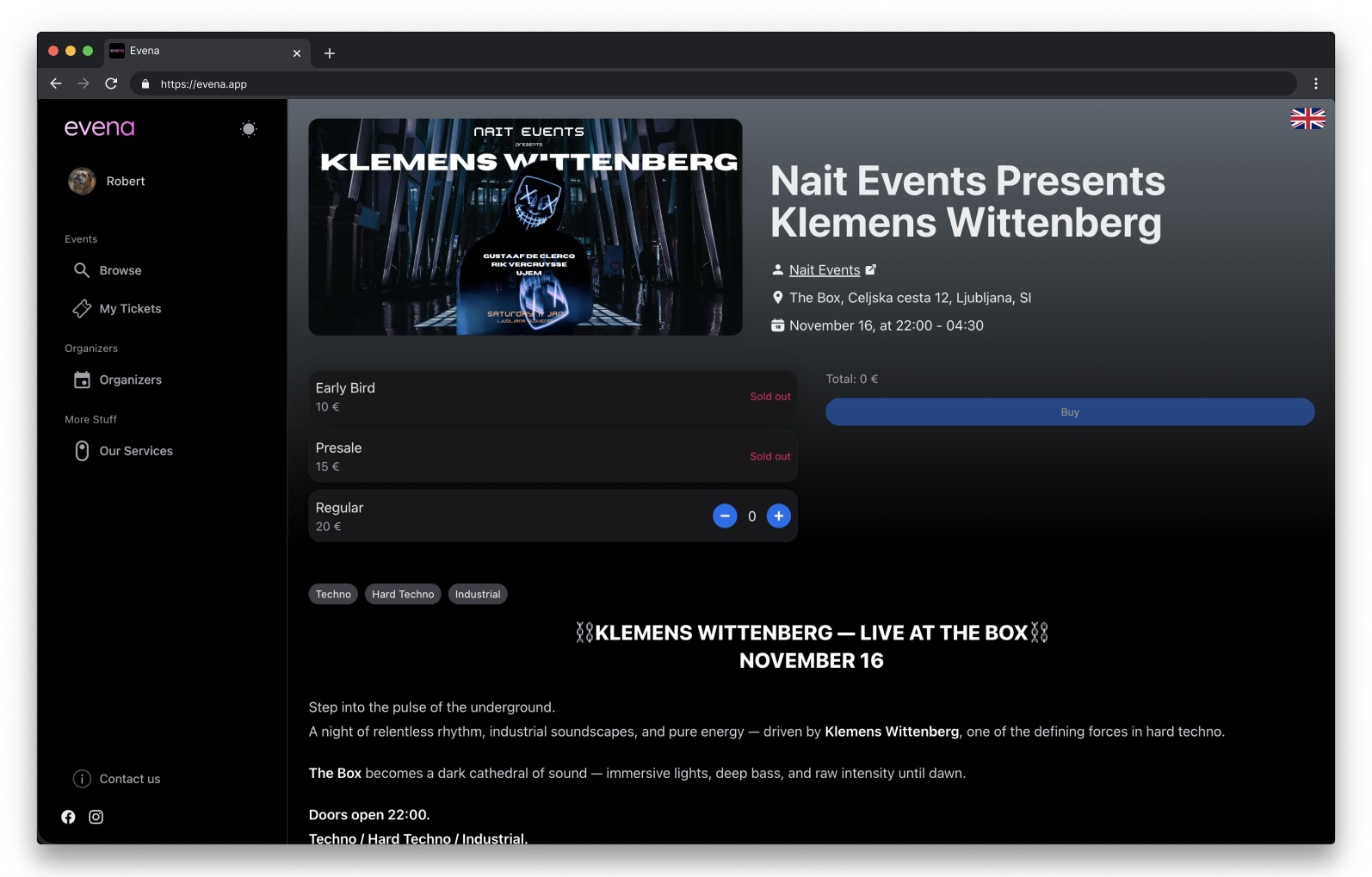 Spletna stran dogodka